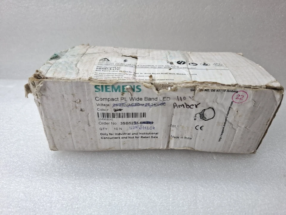 LOT OF 6PCS SIEMENS COMPACT PL WIDE BAND LED YELLOW